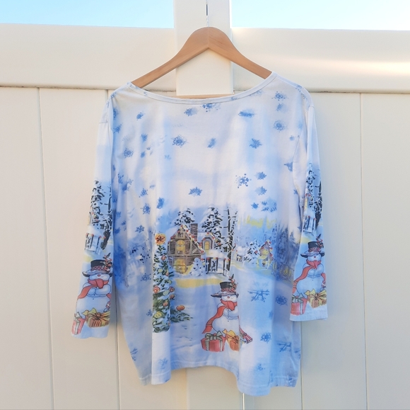 Collections Etc. Y2K Inspired Snowman Christmas T-Shirt | Size XXL - Picture 3 of 11